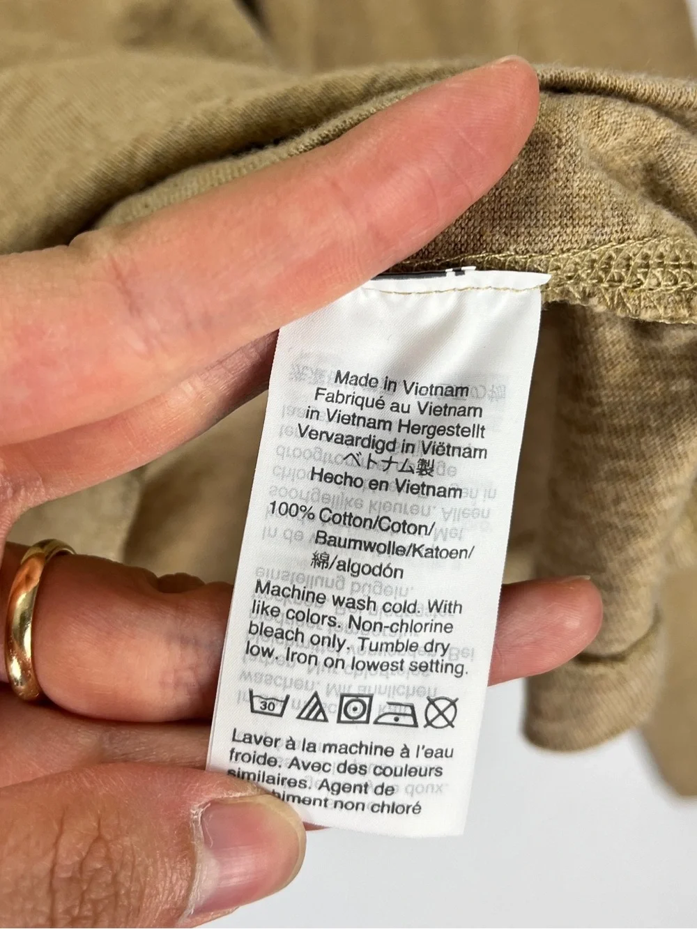 J. Crew Henley Long Sleeve Men’s Size XXL Beige 100% Cotton T-Shirt